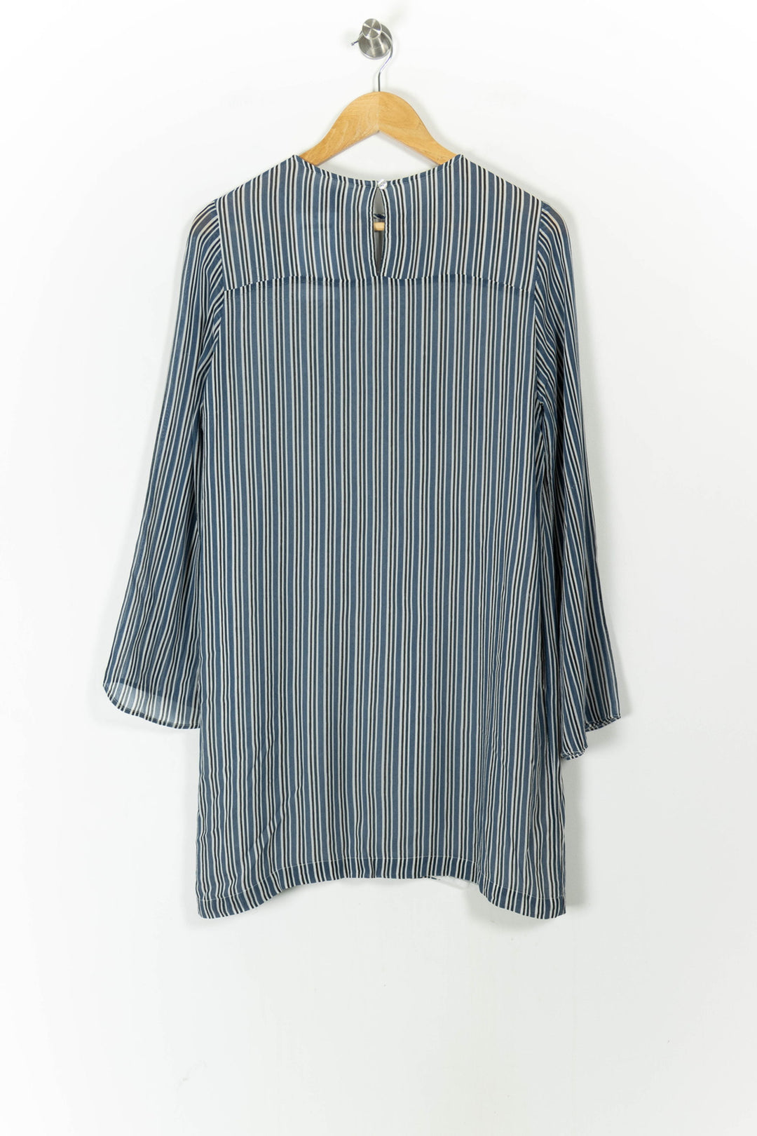 Robe Midi Bleue et Blanche - Taille M/38 de la marque Ganni | PARAD104576 - Vendu par Paradigme - Image 4