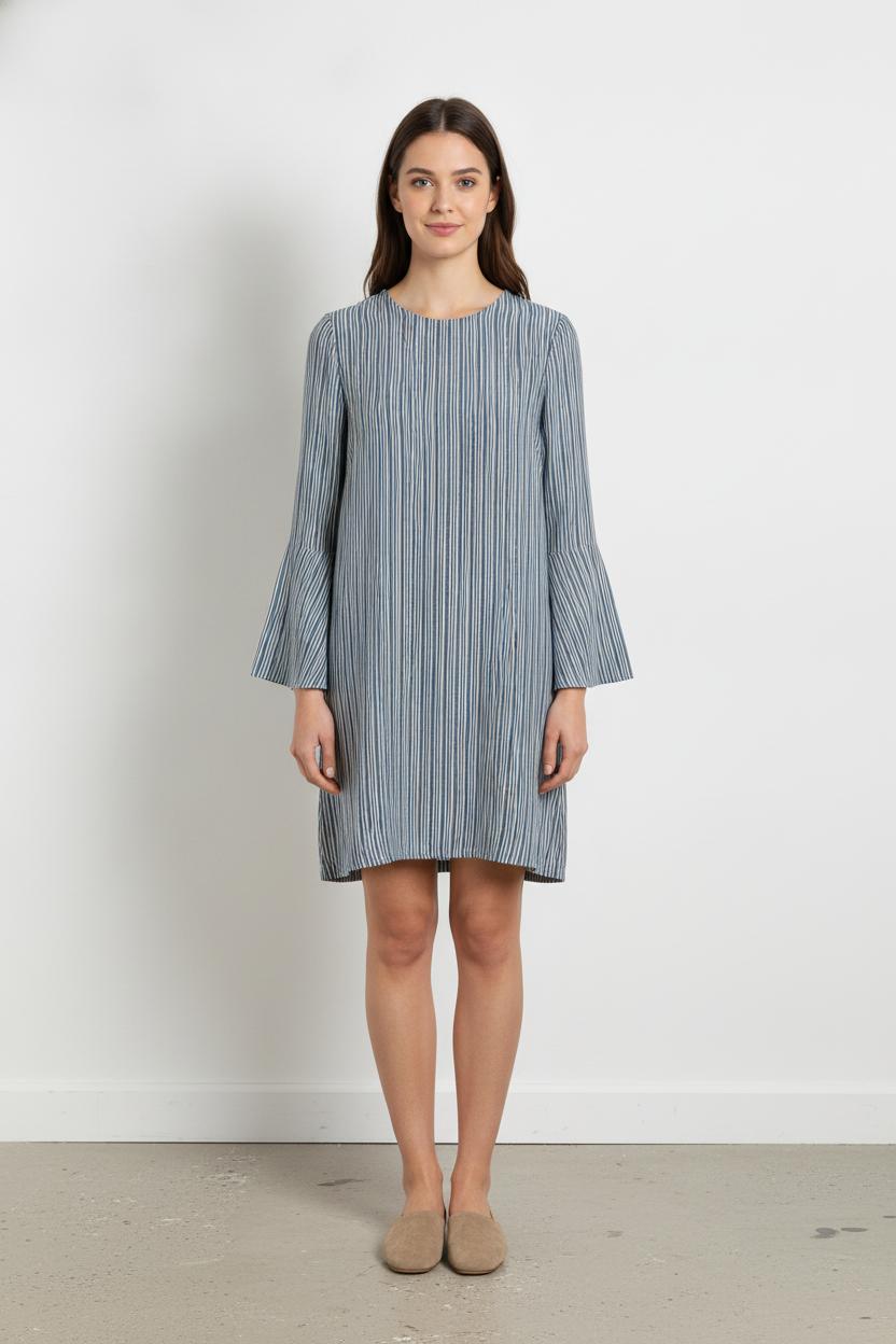 Robe Midi Bleue et Blanche - Taille M/38 de la marque Ganni | PARAD104576 - Vendu par Paradigme - Image 1