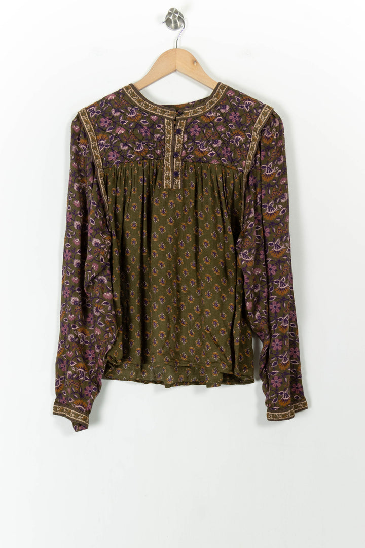 Blouse Verte et Violette - Taille S/36 de la marque Louizon | PARAD104592 - Vendu par Paradigme - Image 2