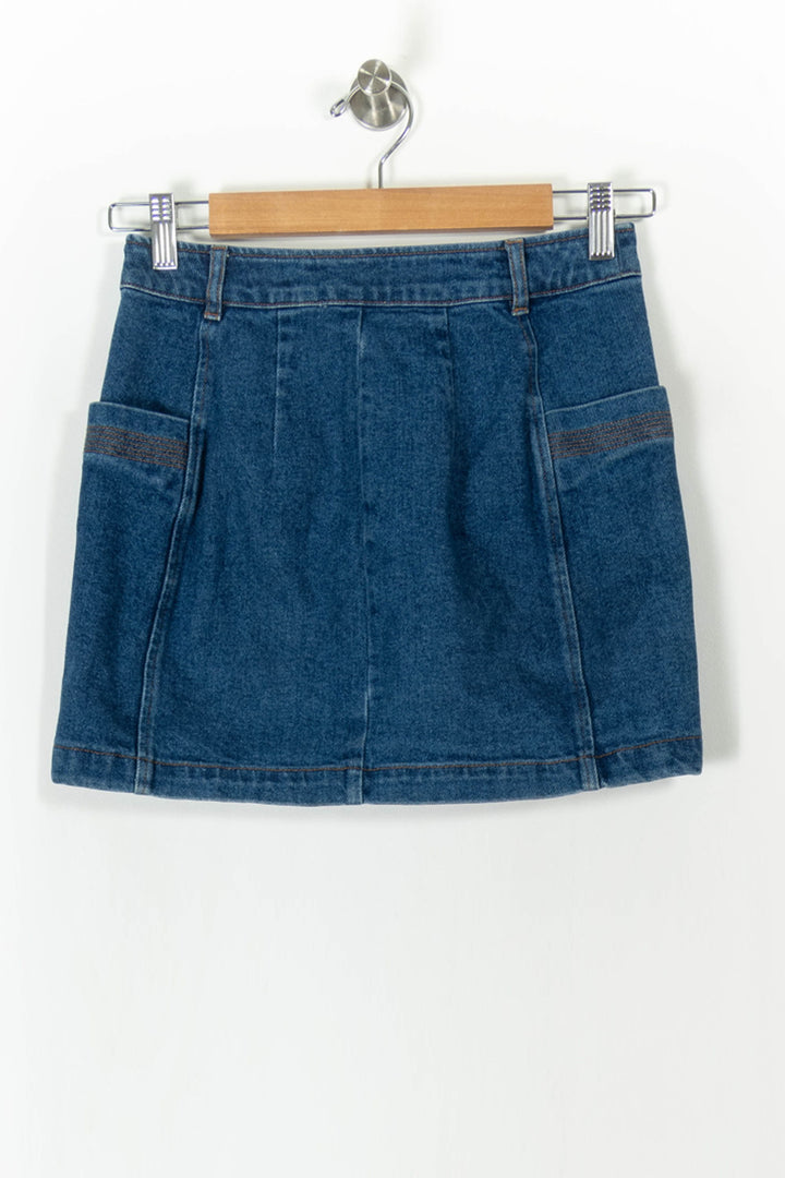 Jupe en Jean Bleue - Taille XS/34 de la marque Sézane | PARAD104595 - Vendu par Paradigme - Image 4