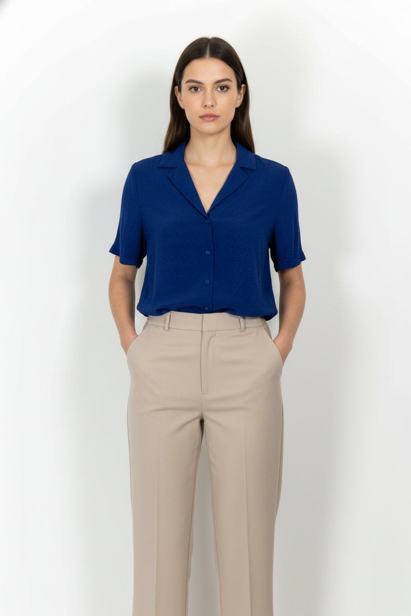Chemisette Bleue - Taille S/36 de la marque Claudie Pierlot | PARAD104597 - Vendu par Paradigme - Image 1