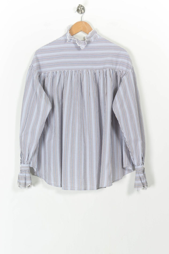 Blouse Rayée Bleu et Blanc - Taille M/38 de la marque Claudie Pierlot | PARAD104598 - Vendu par Paradigme - Image 4