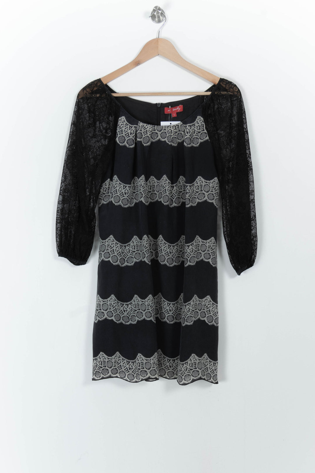Robe Midi Noire et Grise - Taille S/36 de la marque Derhy | PARAD104608 - Vendu par Paradigme - Image 2