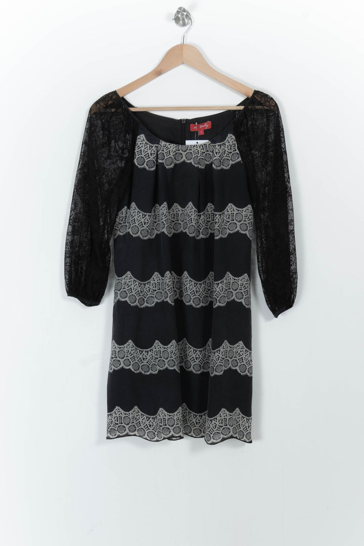 Robe Midi Noire et Grise - Taille S/36 de la marque Derhy | PARAD104608 - Vendu par Paradigme - Image 2