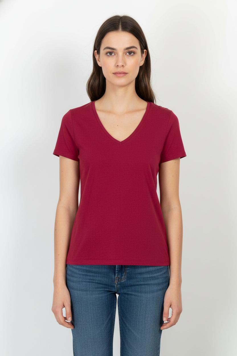 Tee-shirt Rose - Taille XS/34 de la marque Caroll | PARAD104612 - Vendu par Paradigme - Image 1