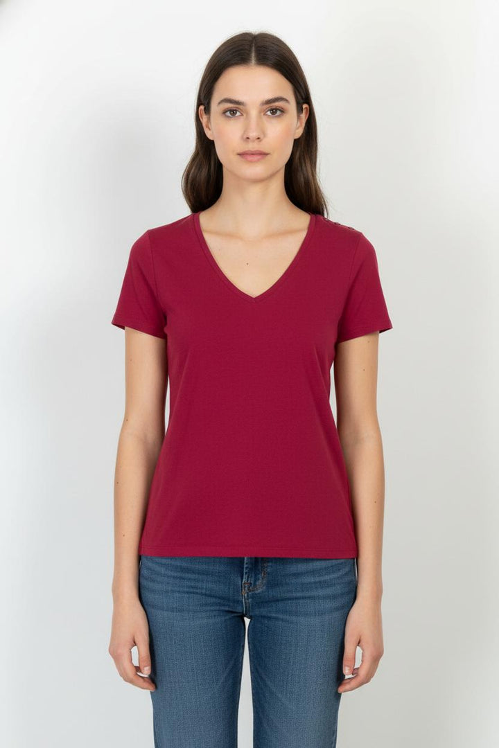 Tee-shirt Rose - Taille XS/34 de la marque Caroll | PARAD104612 - Vendu par Paradigme - Image 1