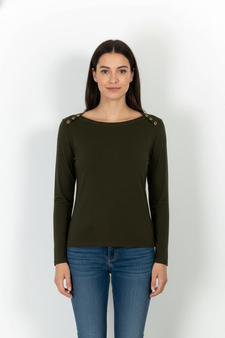 Tee-shirt Manches Longues Vert - Taille L/40 de la marque Caroll | PARAD104613 - Vendu par Paradigme - Image 1