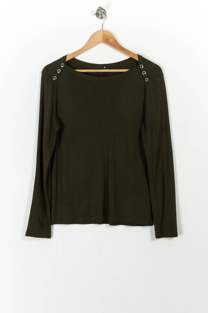 Tee-shirt Manches Longues Vert - Taille L/40 de la marque Caroll | PARAD104613 - Vendu par Paradigme - Image 2