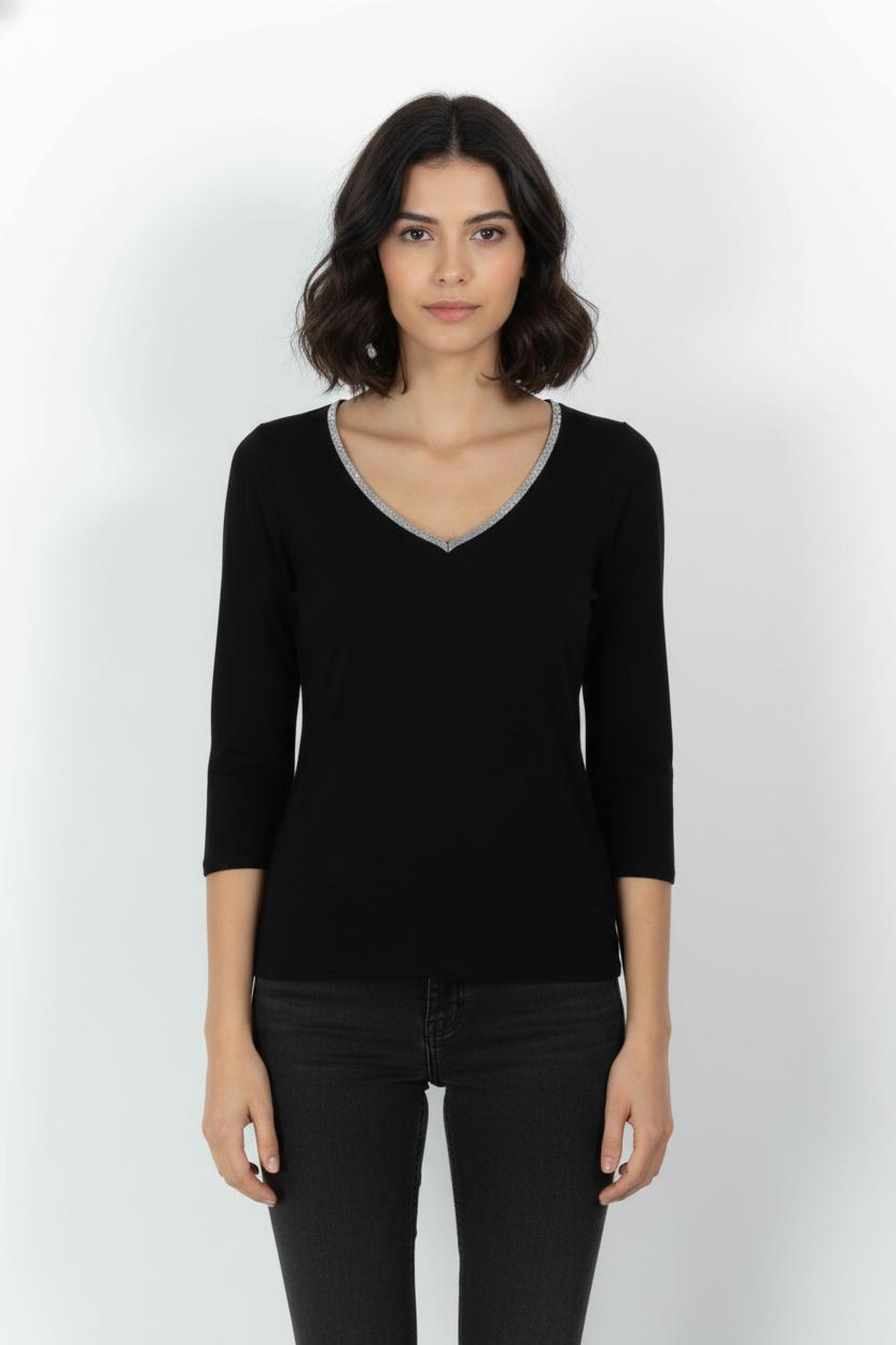 Tee-shirt noir - Taille S/36 de la marque Sud express | PARAD104615 - Vendu par Paradigme - Image 1