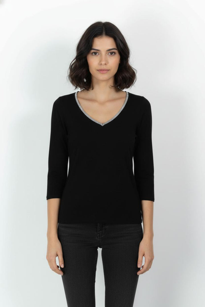 Tee-shirt noir - Taille S/36 de la marque Sud express | PARAD104615 - Vendu par Paradigme - Image 1