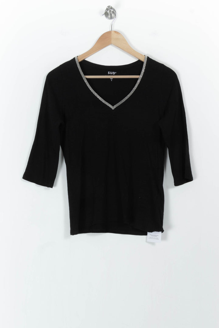 Tee-shirt noir - Taille S/36 de la marque Sud express | PARAD104615 - Vendu par Paradigme - Image 2
