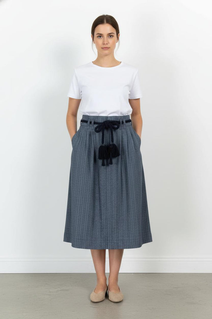 Jupe Midi Bleue - Taille L/40 de la marque Sessùn | PARAD104625 - Vendu par Paradigme - Image 1