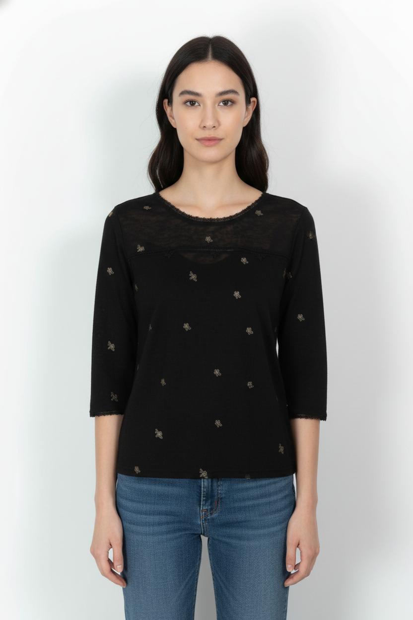 Tee-shirt Noir - Taille M/38 de la marque Grace & Mila | PARAD104627 - Vendu par Paradigme - Image 1