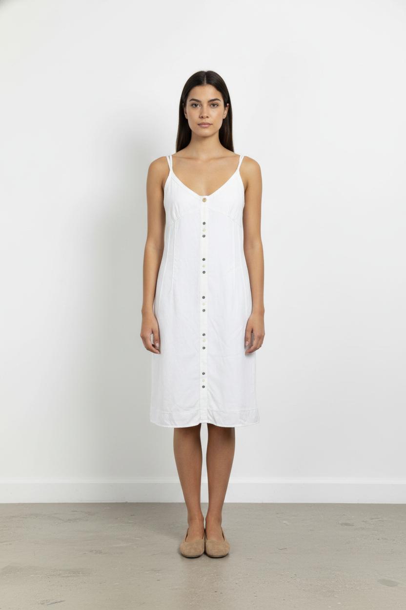 Robe Boutonnée Blanche - Taille M/38 de la marque One Step | PARAD104628 - Vendu par Paradigme - Image 1