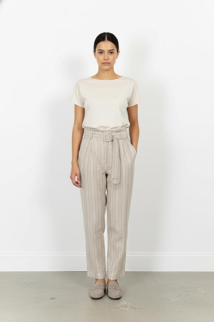 Pantalon Rayé Beige et Blanc - Taille S/36 de la marque Karl Marc John | PARAD104636 - Vendu par Paradigme - Image 1