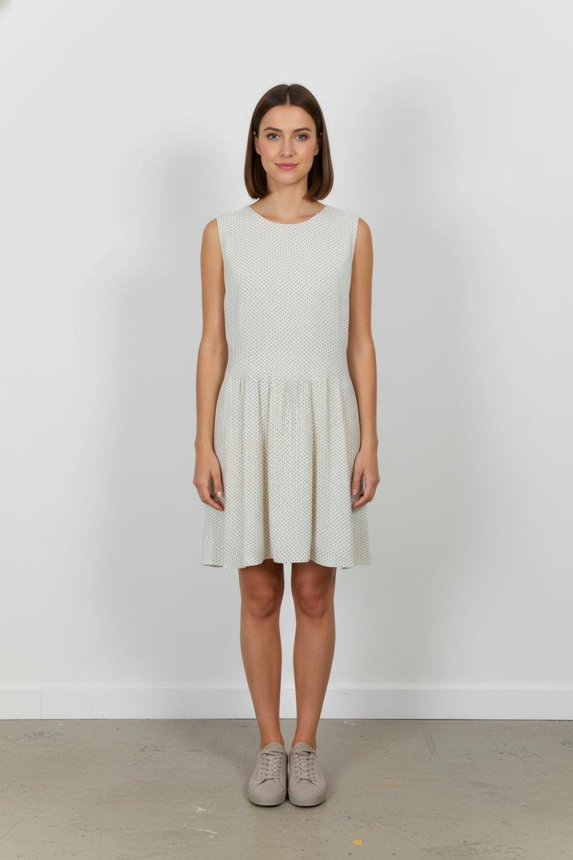 Robe Courte Écrue à Pois Bleus - Taille XL/42 de la marque Comptoir des Cotonniers | PARAD104637 - Vendu par Paradigme - Image 1