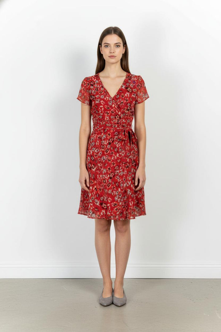 Robe Portefeuille Rouge et Noir - Taille S/36 de la marque IKKS | PARAD104642 - Vendu par Paradigme - Image 1