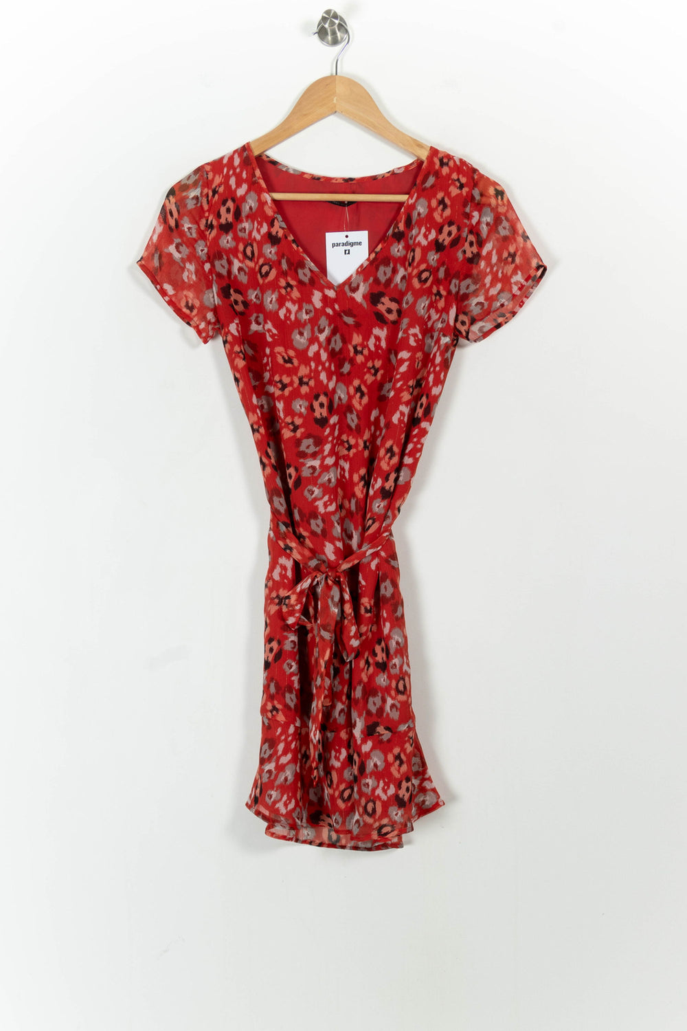 Robe Portefeuille Rouge et Noir - Taille S/36 de la marque IKKS | PARAD104642 - Vendu par Paradigme - Image 2