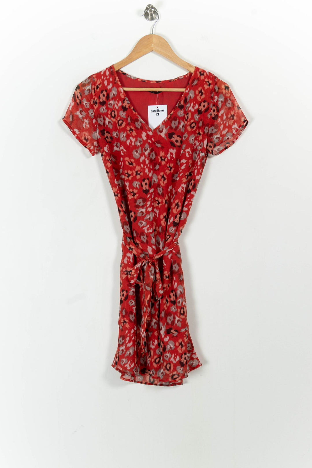 Robe Portefeuille Rouge et Noir - Taille S/36 de la marque IKKS | PARAD104642 - Vendu par Paradigme - Image 2