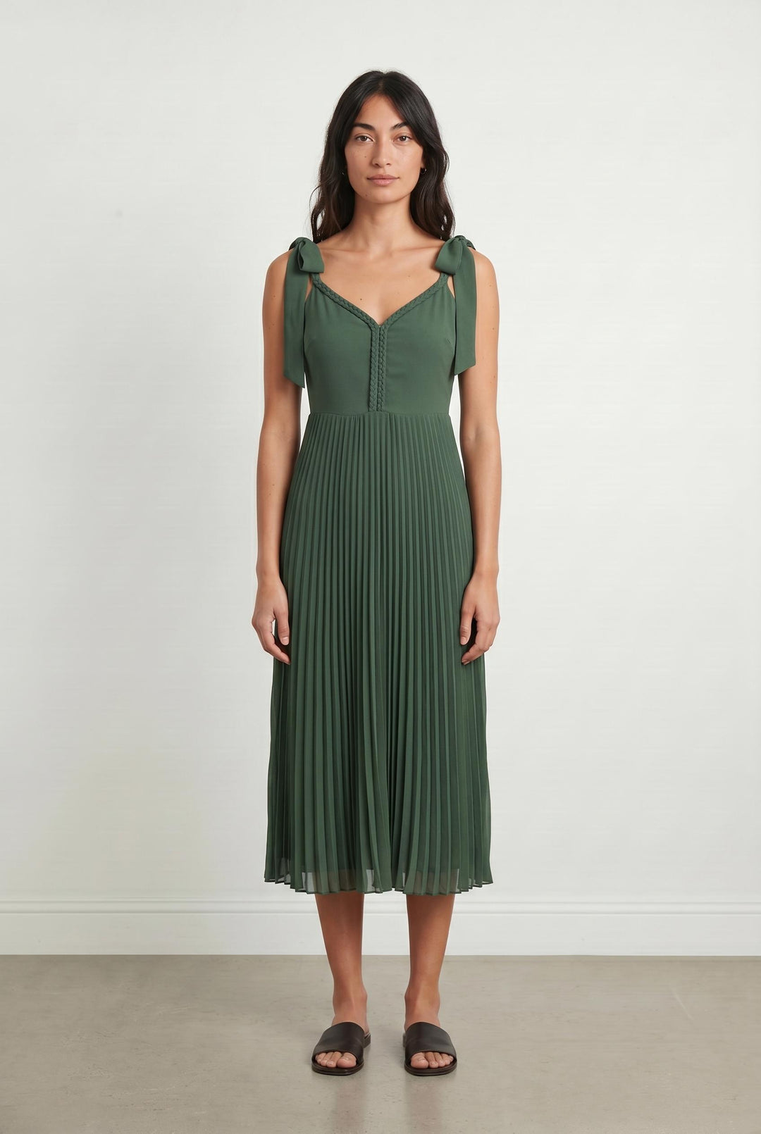 Robe Plissée Verte - Taille XS/34 de la marque Sézane | PARAD104653 - Vendu par Paradigme - Image 1