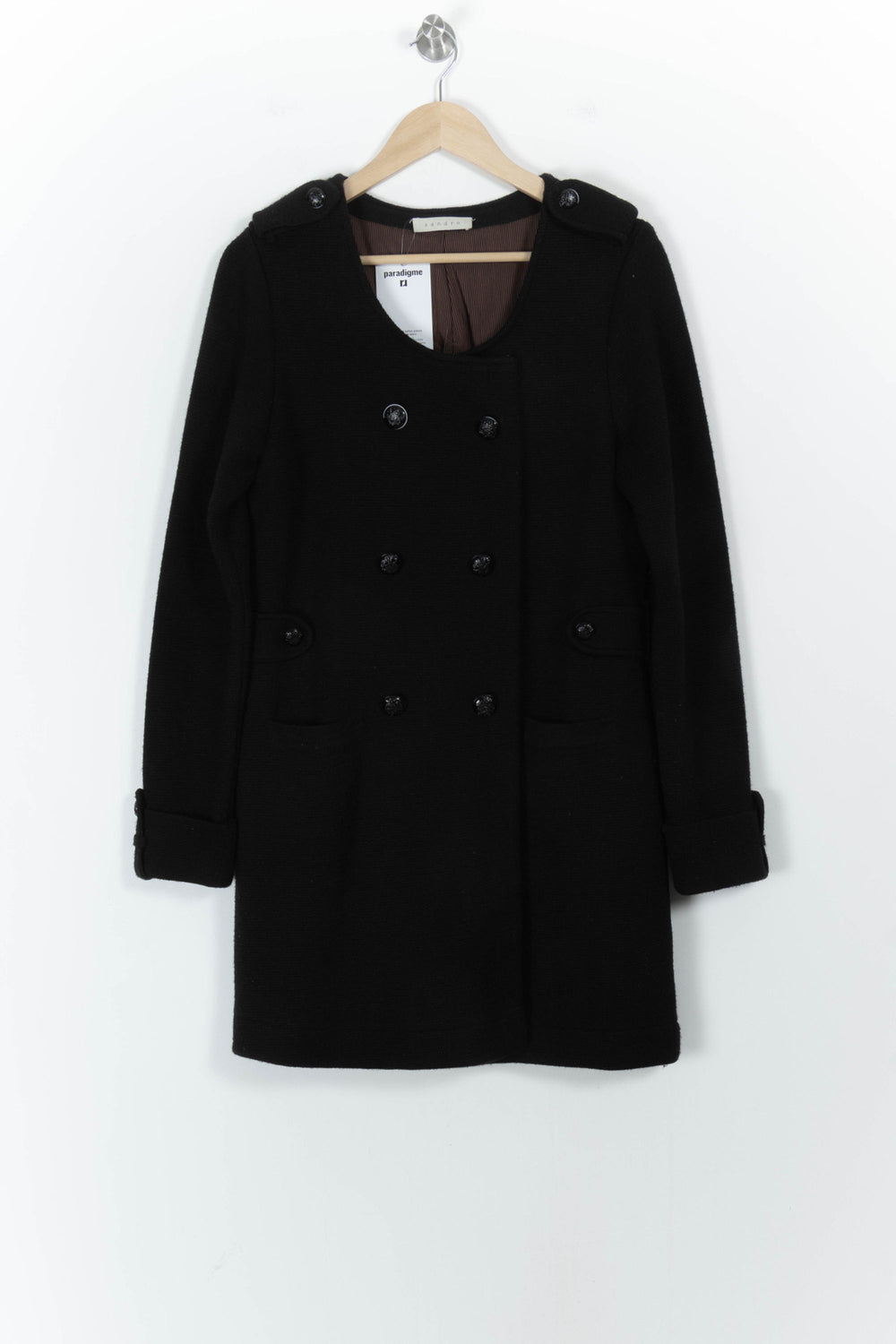 Manteau Noir - Taille XL/42 de la marque Sandro | PARAD104661 - Vendu par Paradigme - Image 2