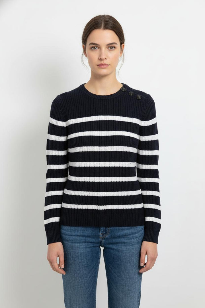 Pull Bleu et Blanc - Taille S/36 de la marque IKKS | PARAD104673 - Vendu par Paradigme - Image 1