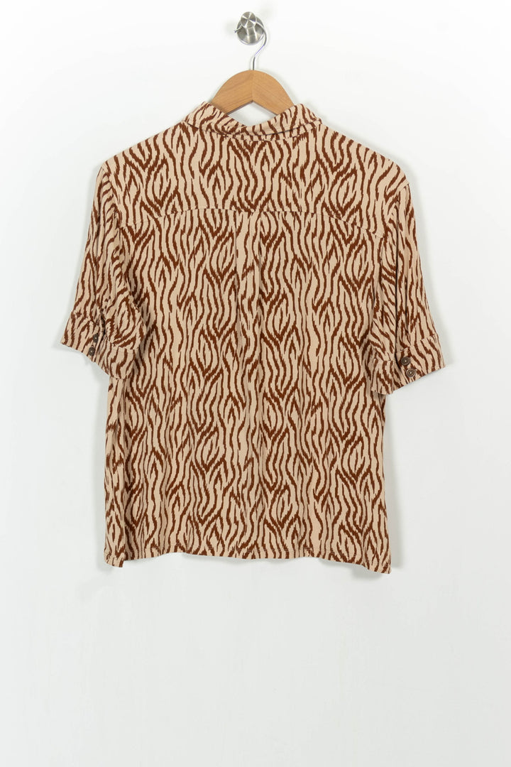 Chemise Marron et Beige - Taille M/38 de la marque Caroll | PARAD104681 - Vendu par Paradigme - Image 4
