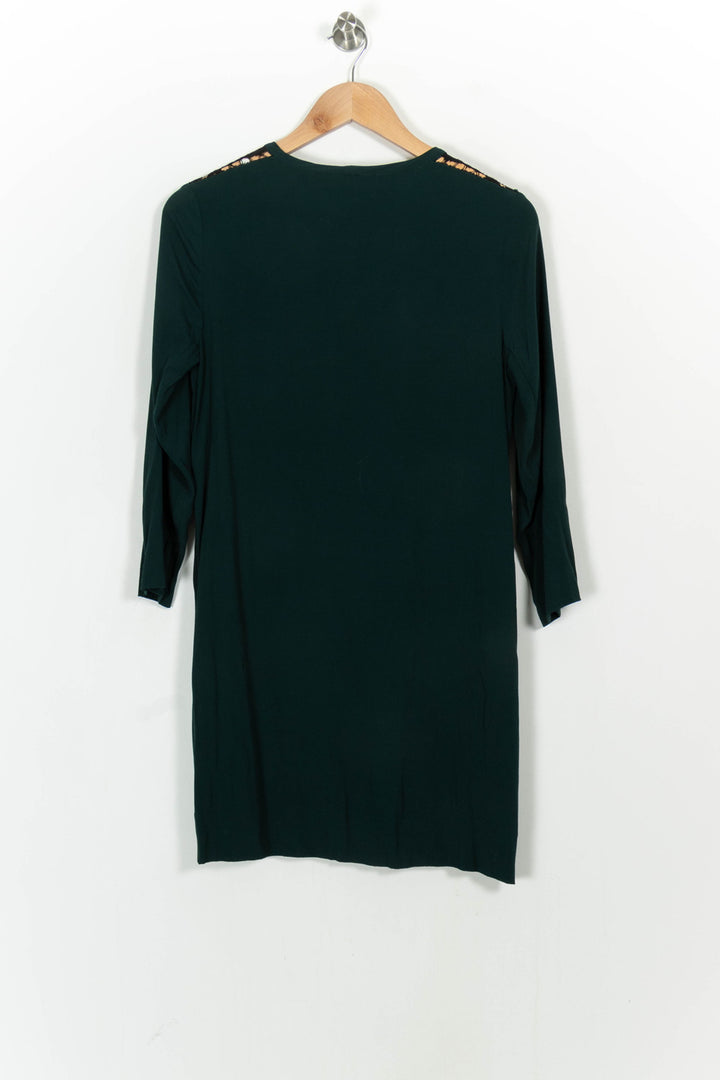 Robe Courte Verte et Noire - Taille S/36 de la marque Sandro | PARAD104695 - Vendu par Paradigme - Image 4