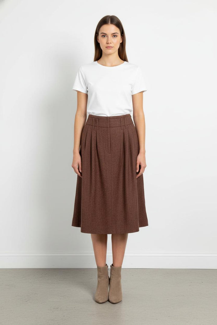 Jupe Midi Bordeaux - Taille M/38 de la marque Sessùn | PARAD104698 - Vendu par Paradigme - Image 1