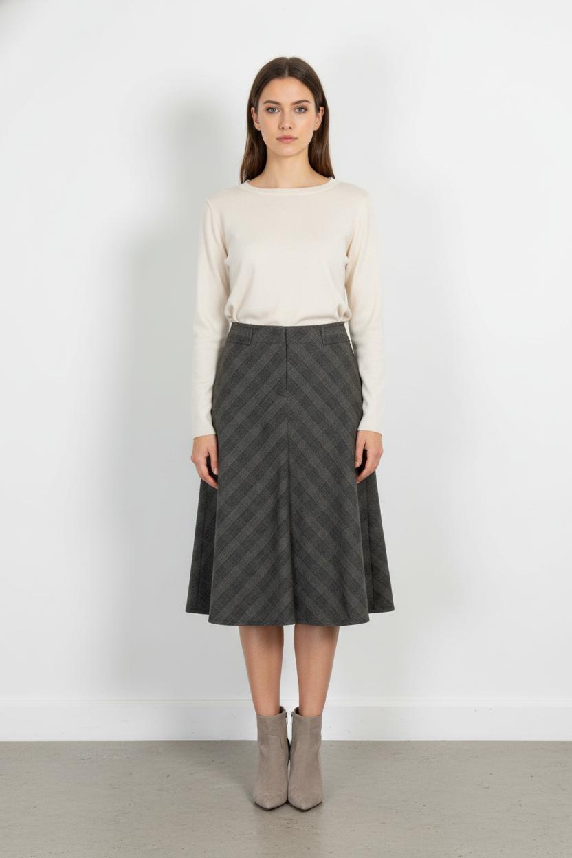 Jupe Midi Grise - Taille S/36 de la marque Gerard Darel | PARAD104699 - Vendu par Paradigme - Image 1