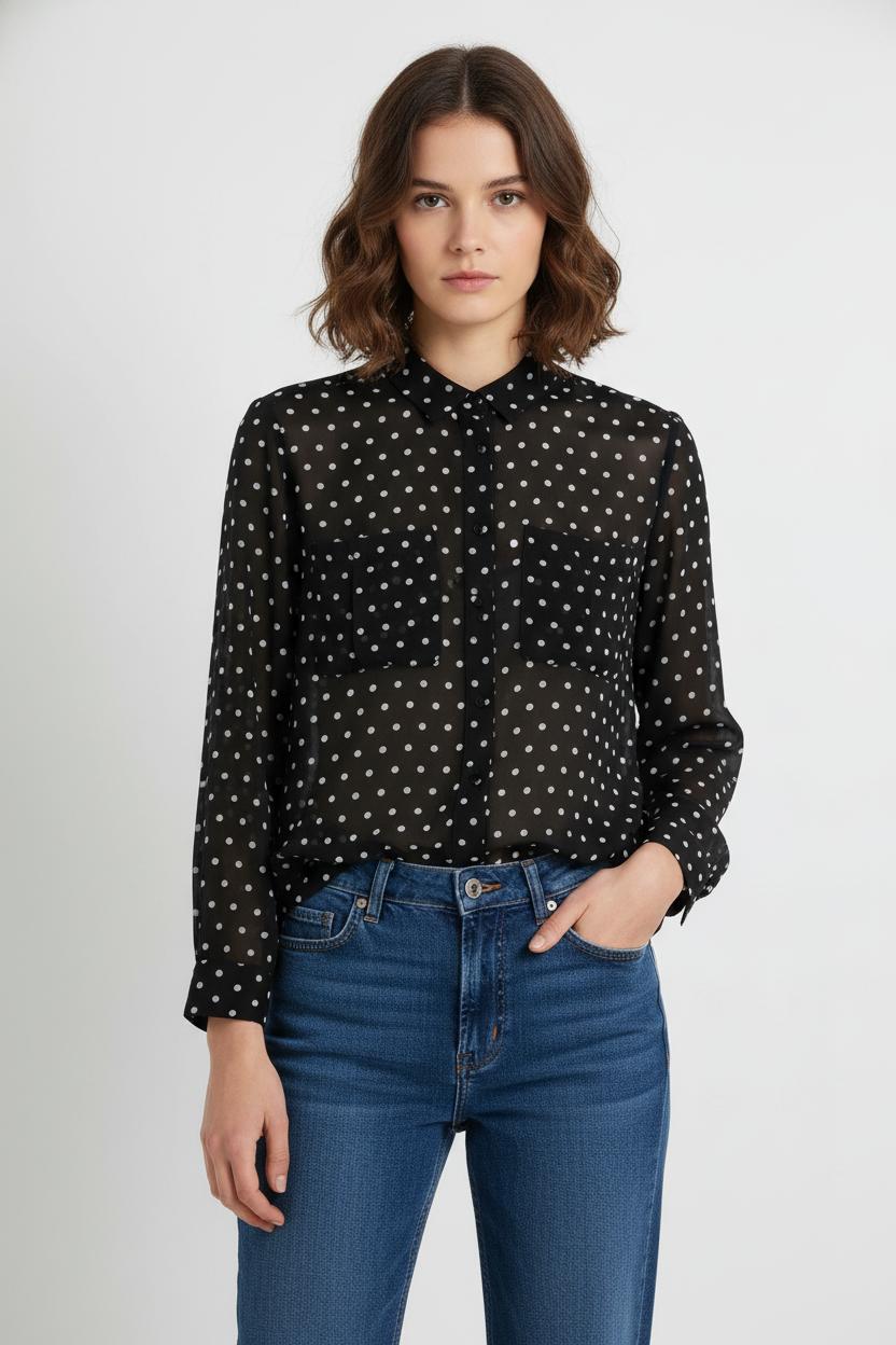Chemise Noire et Blanche - Taille XXS/32 de la marque The Kooples | PARAD104702 - Vendu par Paradigme - Image 1