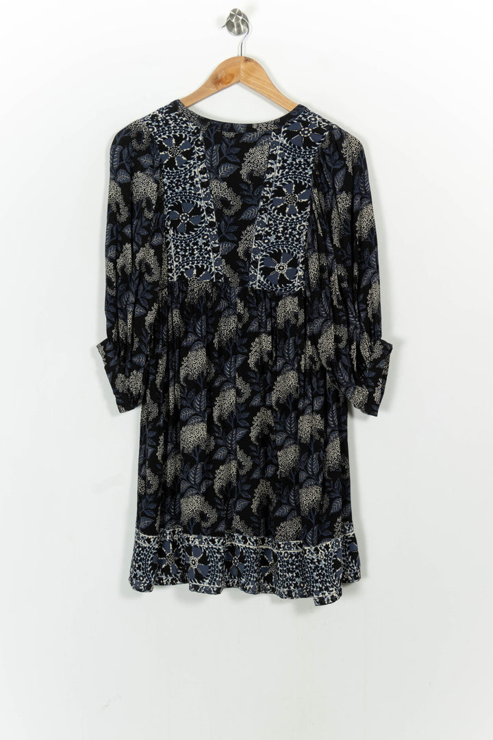 Robe Courte Bleue et Beige - Taille XS/34 de la marque ba&sh | PARAD104703 - Vendu par Paradigme - Image 4