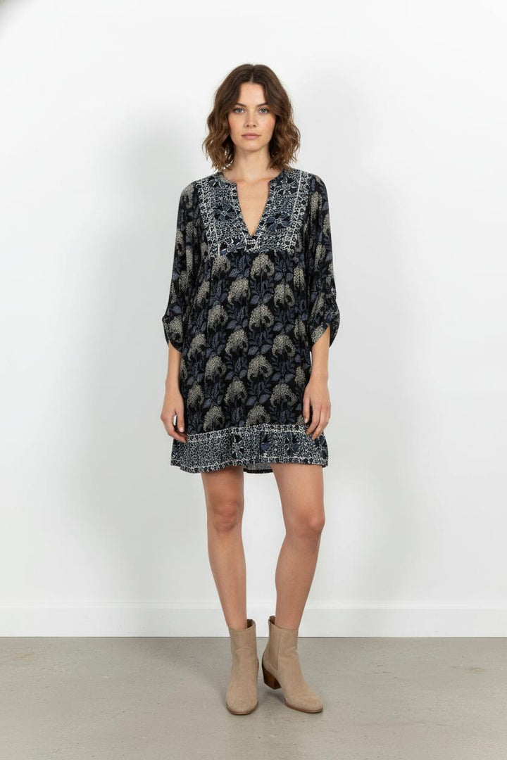 Robe Courte Bleue et Beige - Taille XS/34 de la marque ba&sh | PARAD104703 - Vendu par Paradigme - Image 1