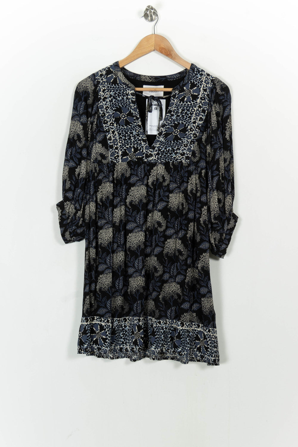 Robe Courte Bleue et Beige - Taille XS/34 de la marque ba&sh | PARAD104703 - Vendu par Paradigme - Image 2