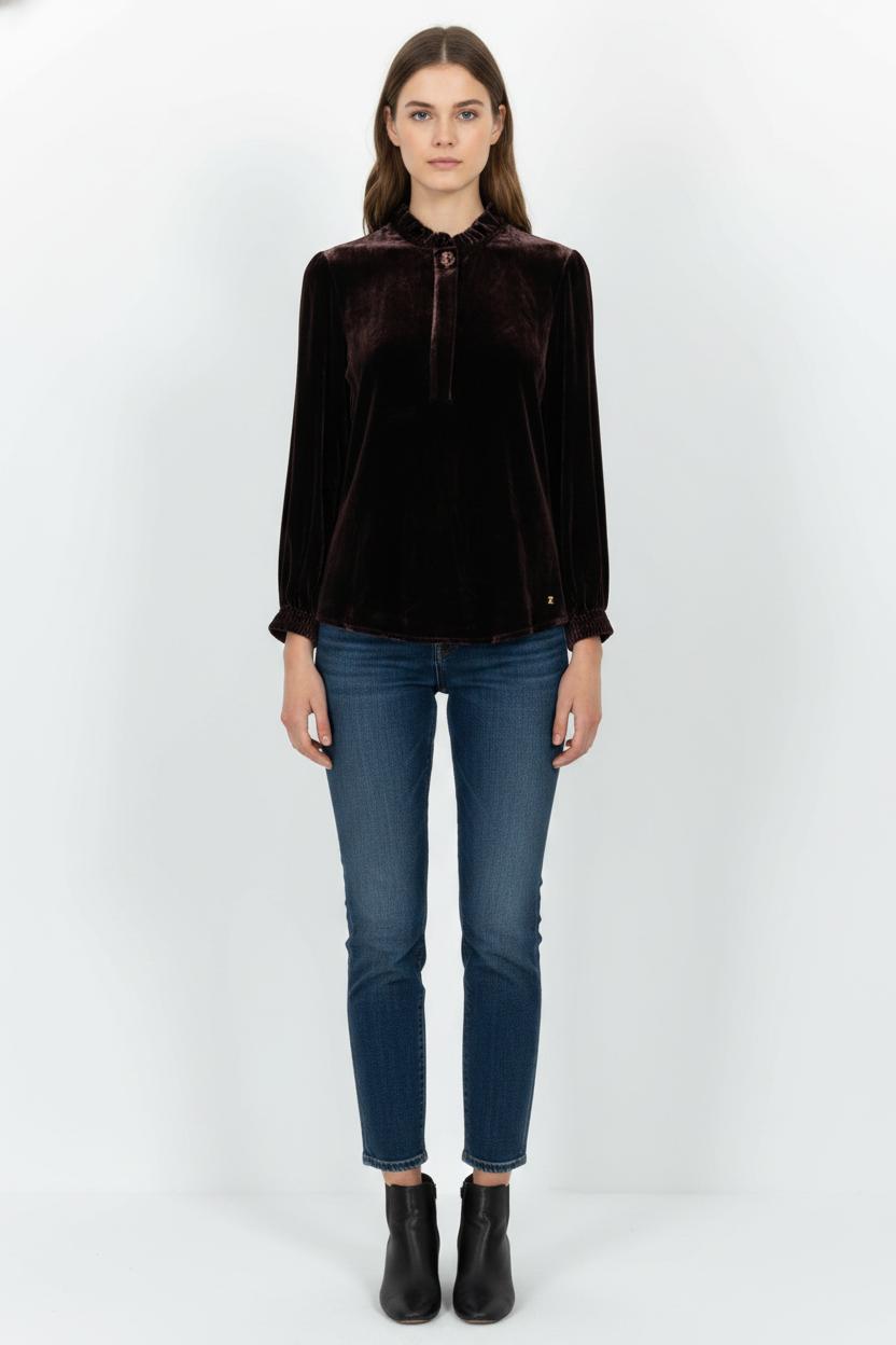 Blouse Bordeaux - Taille M/38 de la marque Des petits hauts | PARAD104709 - Vendu par Paradigme - Image 1