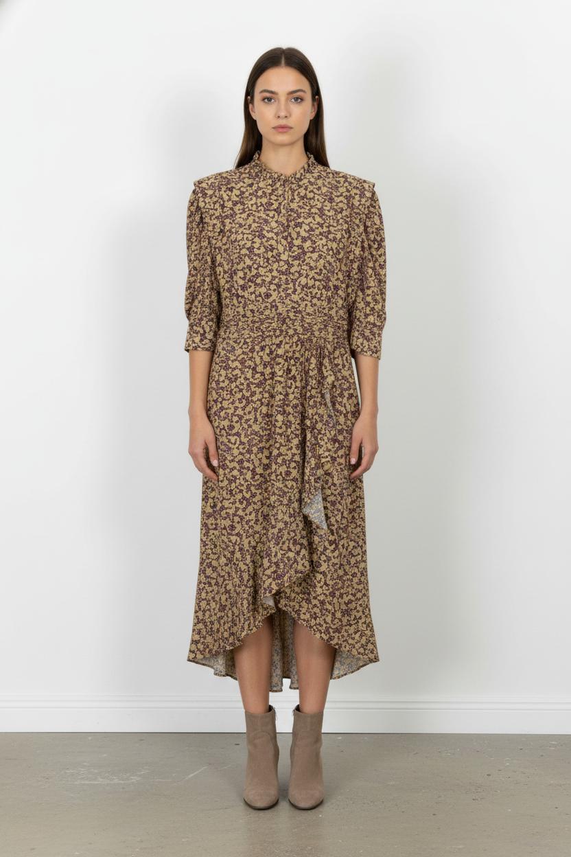 Robe Longue Jaune et Violette - Taille S/36 de la marque ba&sh | PARAD104711 - Vendu par Paradigme - Image 1