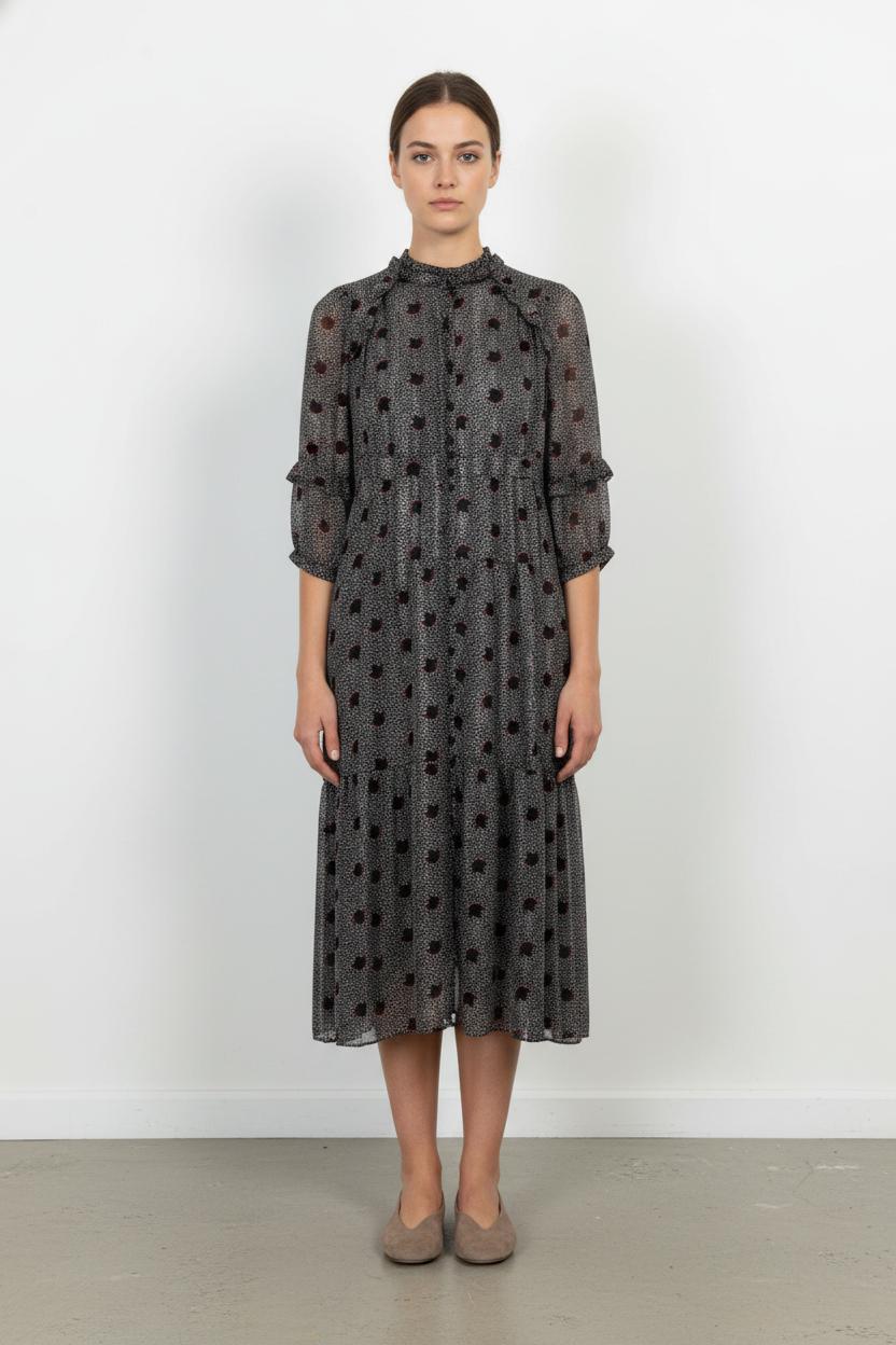 Robe Longue Noire et Blanche - Taille S/36 de la marque ba&sh | PARAD104713 - Vendu par Paradigme - Image 1