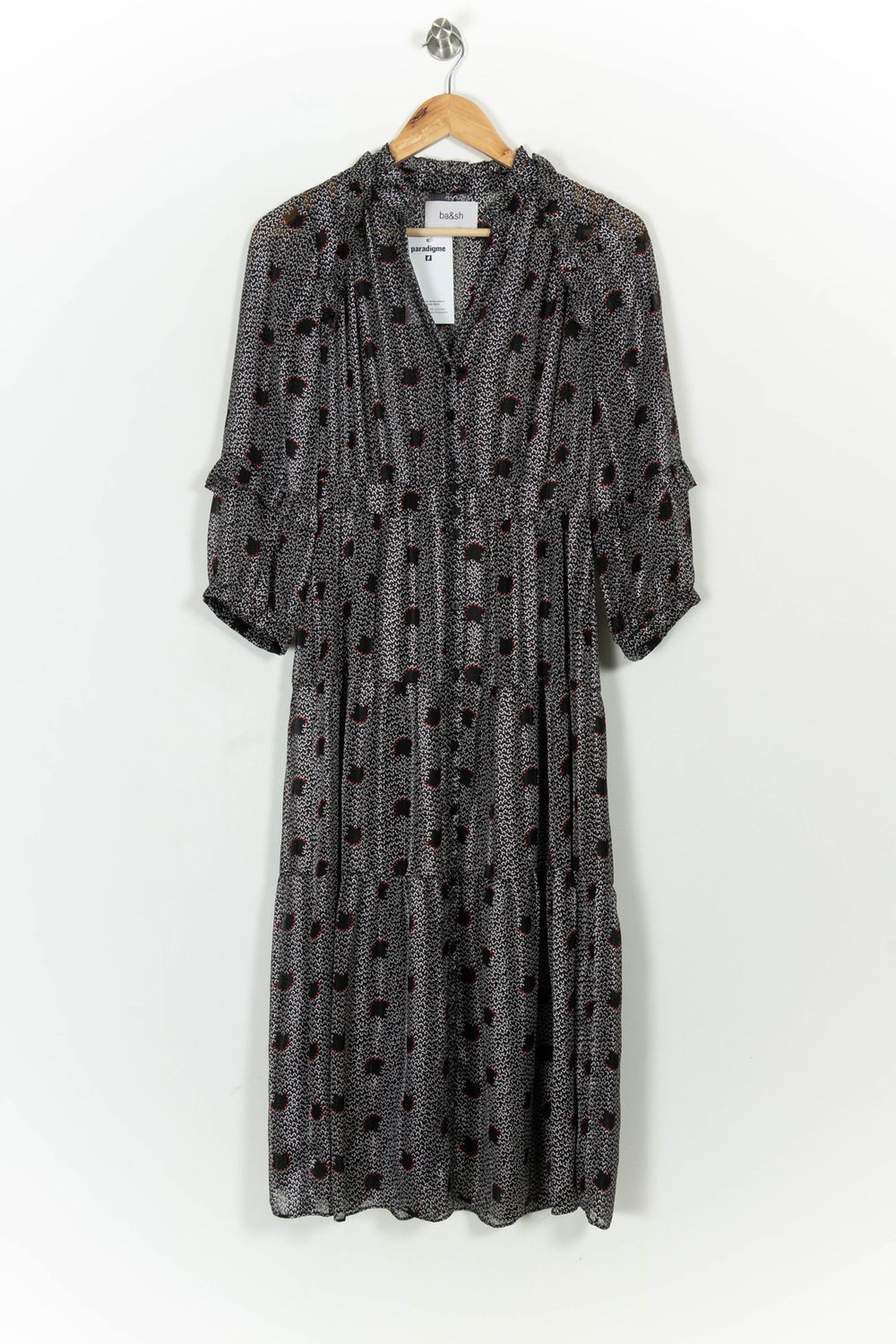 Robe Longue Noire et Blanche - Taille S/36 de la marque ba&sh | PARAD104713 - Vendu par Paradigme - Image 2