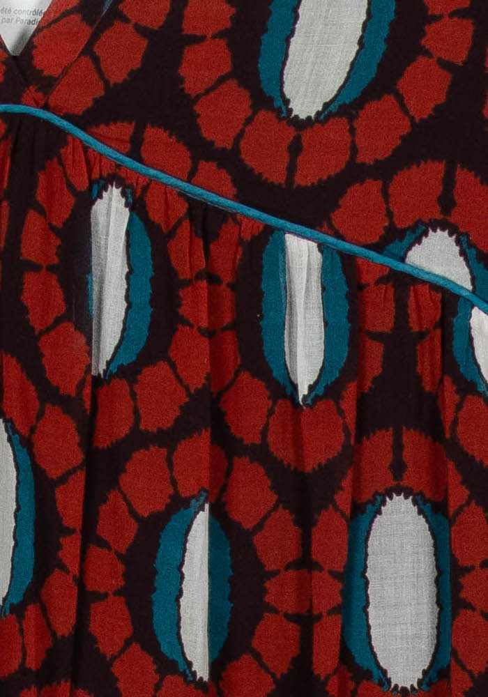 Robe Midi Bordeaux et Bleu - Taille XS/34 de la marque ba&sh | PARAD104715 - Vendu par Paradigme - Image 3