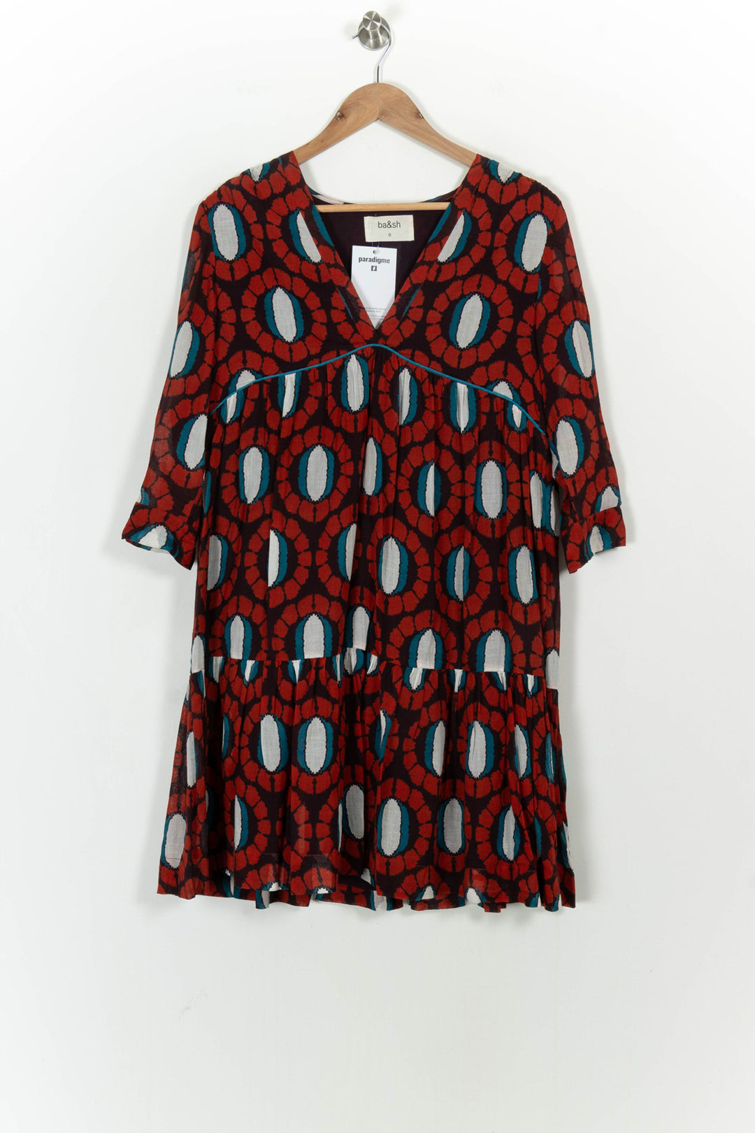 Robe Midi Bordeaux et Bleu - Taille XS/34 de la marque ba&sh | PARAD104715 - Vendu par Paradigme - Image 2