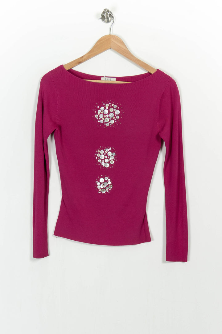 Pull Rose - Taille S/36 de la marque Maison 123 | PARAD104718 - Vendu par Paradigme - Image 2