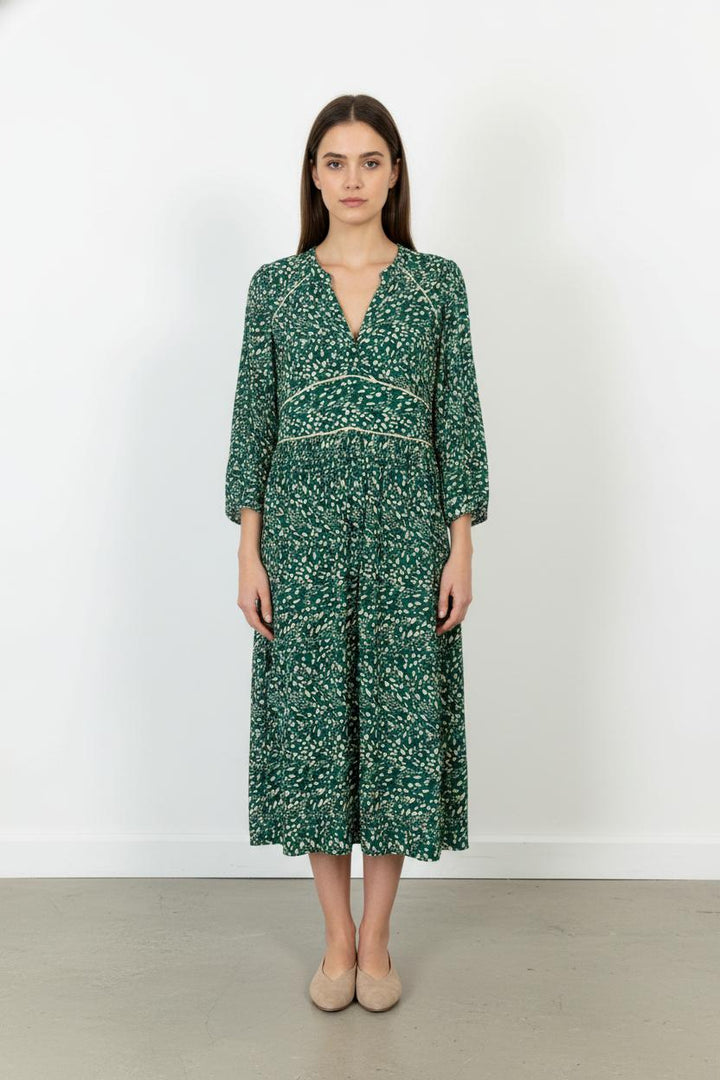 Robe Longue Verte et Blanche - Taille XS/34 de la marque ba&sh | PARAD104721 - Vendu par Paradigme - Image 1