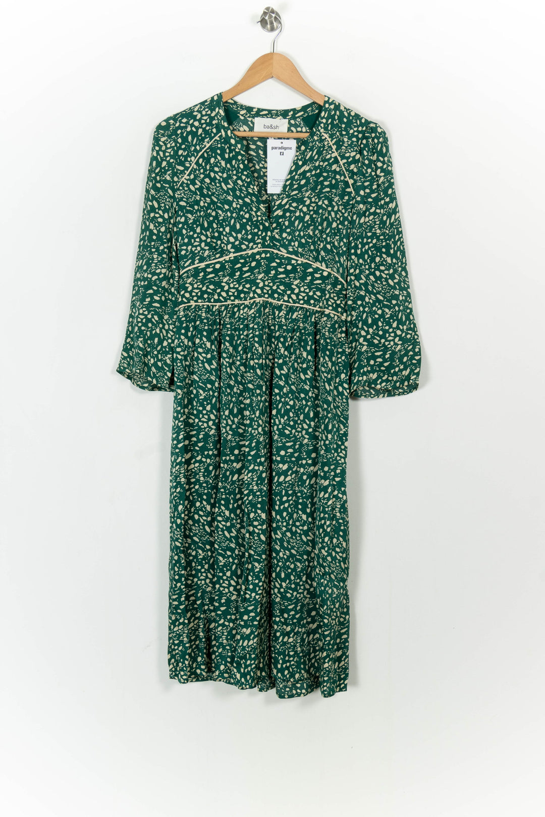 Robe Longue Verte et Blanche - Taille XS/34 de la marque ba&sh | PARAD104721 - Vendu par Paradigme - Image 2