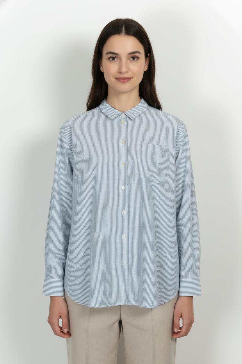 Chemise Rayée Bleue et Blanche - Taille L/40 de la marque Sézane | PARAD104732 - Vendu par Paradigme - Image 1