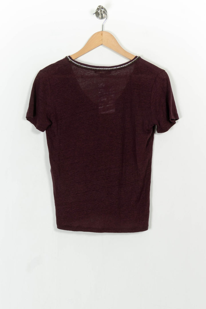 T-shirt Bordeaux - Taille S/36 de la marque Maje | PARAD104733 - Vendu par Paradigme - Image 4