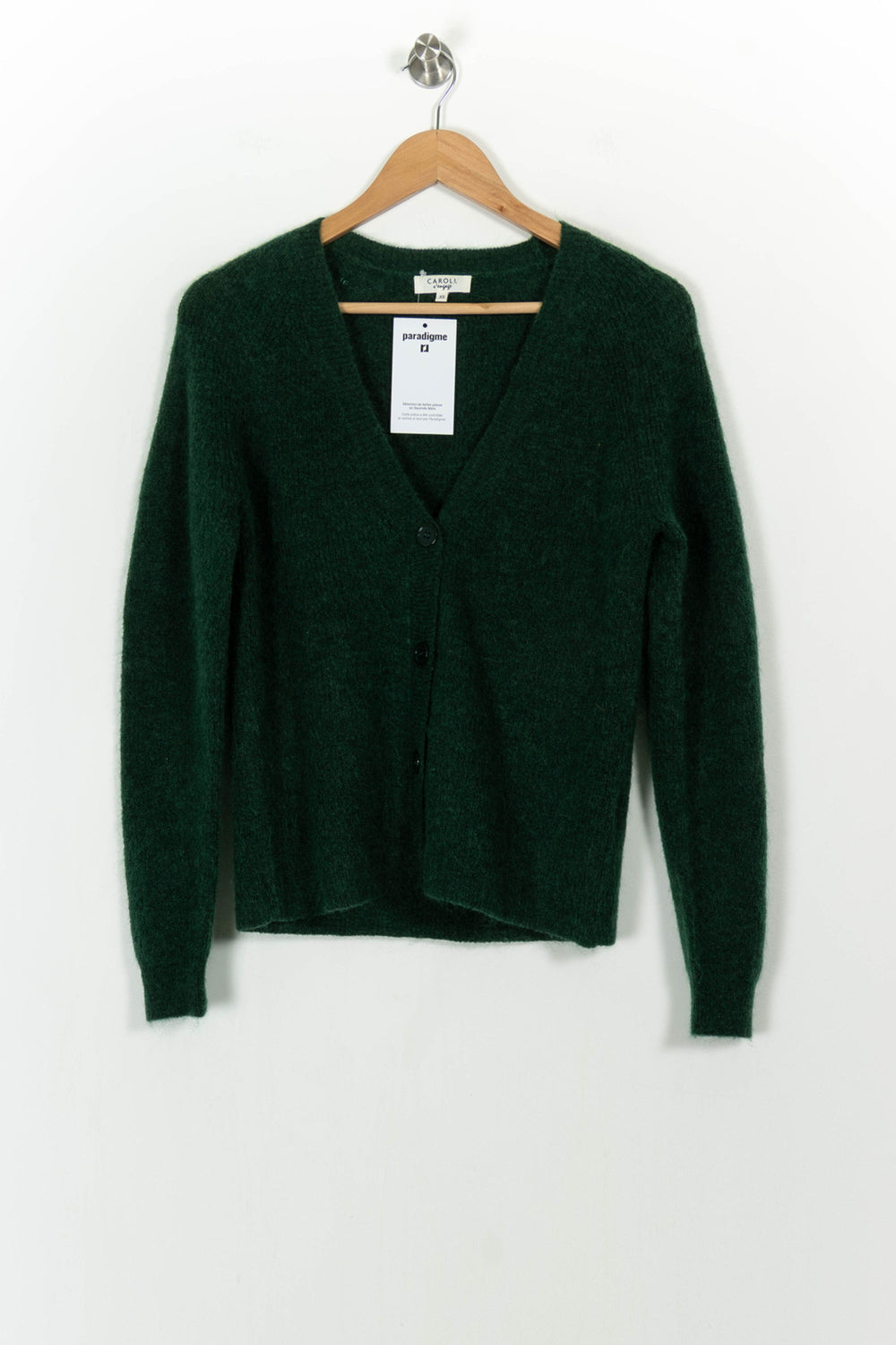 Cardigan Vert - Taille XS/34 de la marque Caroll | PARAD104744 - Vendu par Paradigme - Image 2