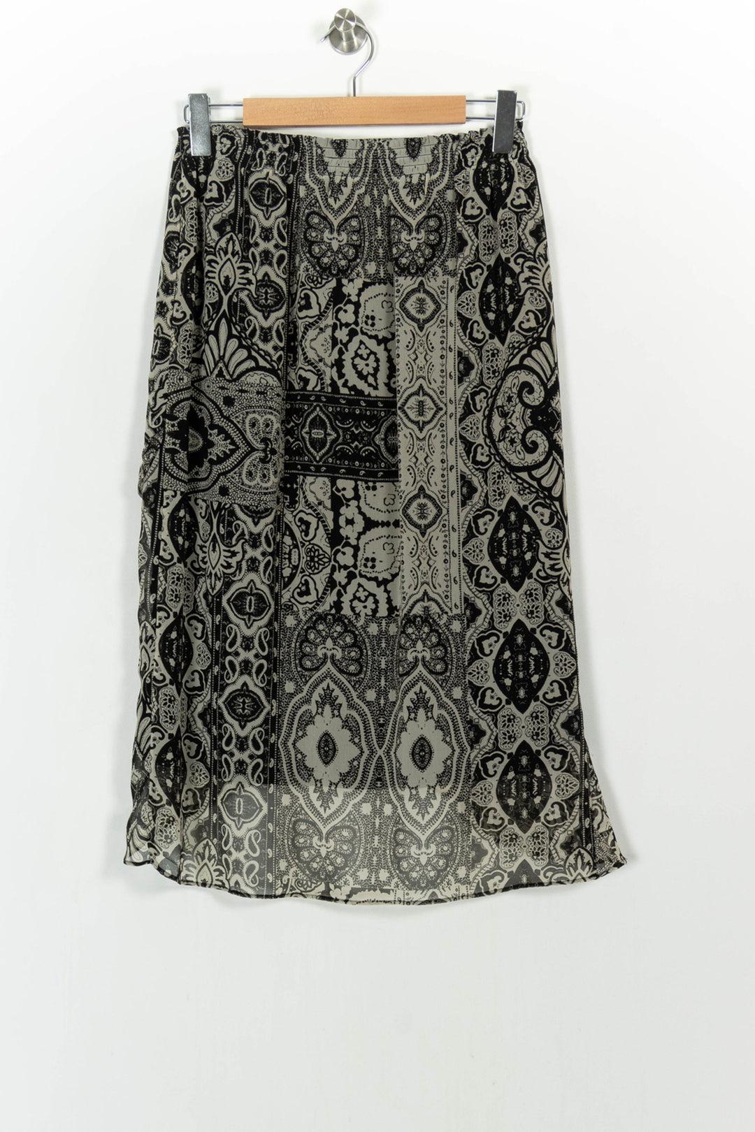 Jupe Midi Noire et Grise - Taille L/40 de la marque IKKS | PARAD104757 - Vendu par Paradigme - Image 4