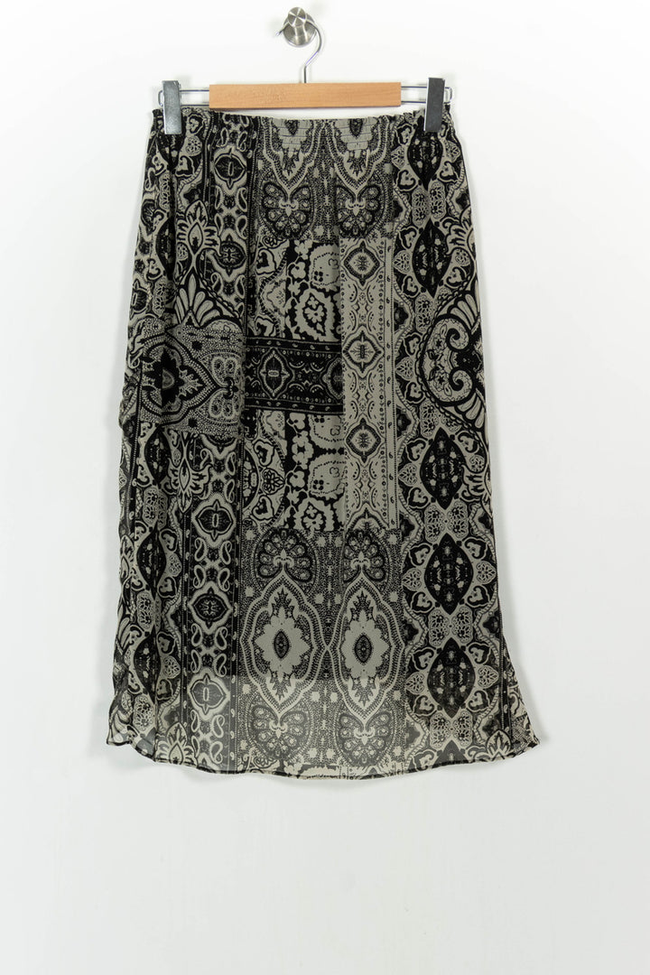 Jupe Midi Noire et Grise - Taille L/40 de la marque IKKS | PARAD104757 - Vendu par Paradigme - Image 4