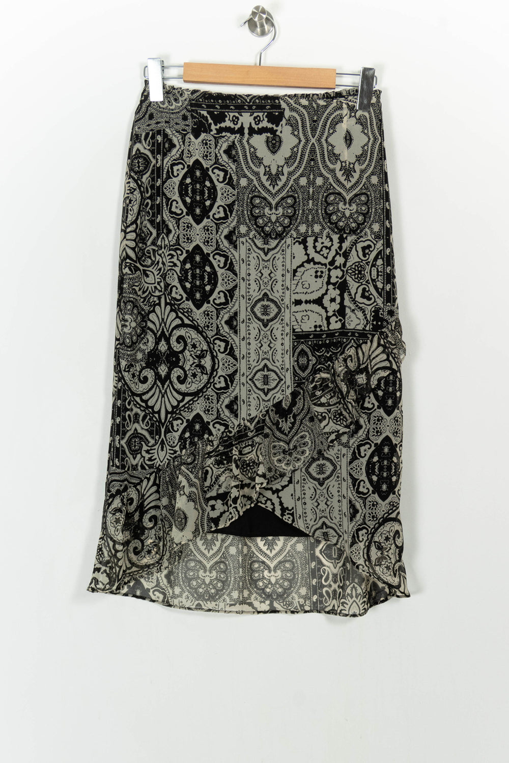Jupe Midi Noire et Grise - Taille L/40 de la marque IKKS | PARAD104757 - Vendu par Paradigme - Image 2