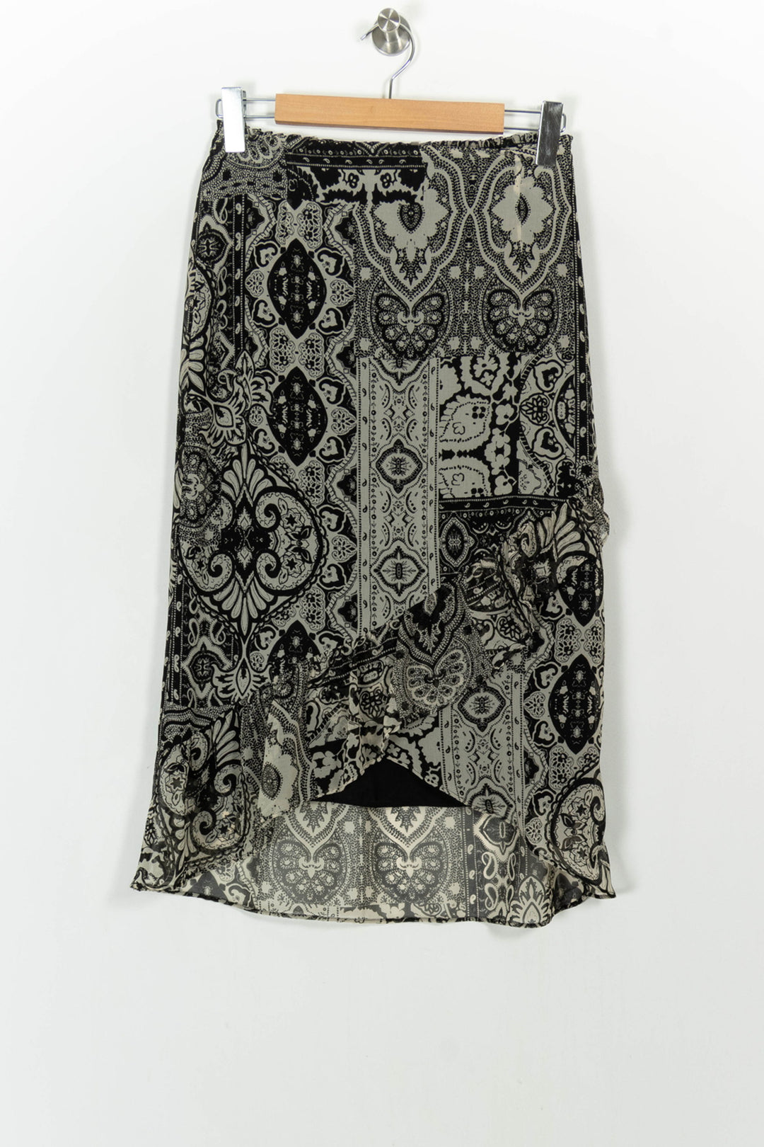 Jupe Midi Noire et Grise - Taille L/40 de la marque IKKS | PARAD104757 - Vendu par Paradigme - Image 2